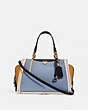 COACH®,DREAMER IN COLORBLOCK,Leather,Medium,Brass/Mist Straw Multi,Front View