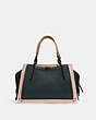COACH®,DREAMER IN COLORBLOCK,Leather,Medium,Pewter/Pine Green Aurora Multi,Back View