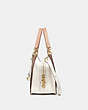 COACH®,DREAMER 36 IN COLORBLOCK WITH SNAKESKIN DETAIL,Leather,Large,Light Gold/Chalk Multi,Angle View
