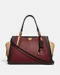 COACH®,DREAMER 36 IN COLORBLOCK,Smooth Leather/Embossed Leather/Suede,Large,LI/Wine Multi,Front View