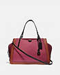 COACH®,DREAMER 36 IN COLORBLOCK,Smooth Leather/Embossed Leather/Suede,Large,Pewter/Dusty Pink Multi,Front View