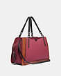 COACH®,DREAMER 36 IN COLORBLOCK,Smooth Leather/Embossed Leather/Suede,Large,Pewter/Dusty Pink Multi,Angle View