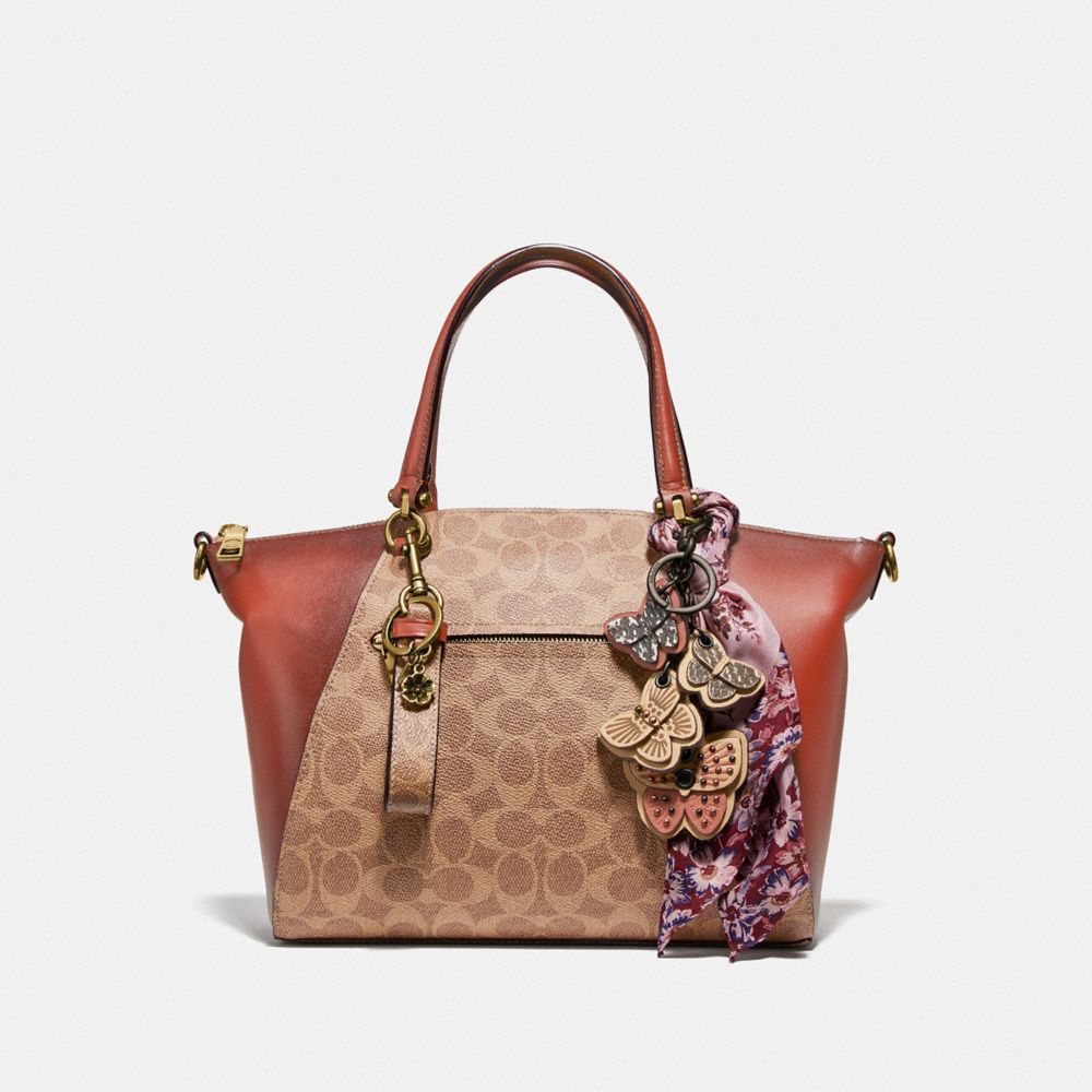 COACH®,Prairie Satchel In Signature Canvas,,Angle View