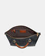 COACH®,PRAIRIE SATCHEL IN SIGNATURE CANVAS,Coated Canvas,Medium,Charcoal/Midnight Navy/Light Gold,Inside View,Top View