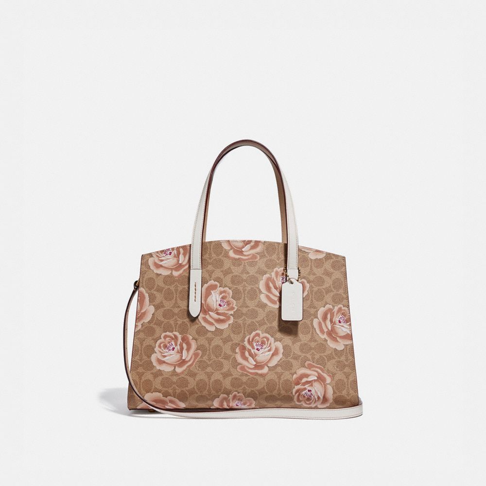 COACH Charlie Carryall In Signature Rose Print