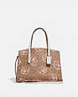 COACH®,CHARLIE CARRYALL IN SIGNATURE ROSE PRINT,Coated Canvas,Large,Brass/Tan/Chalk,Front View