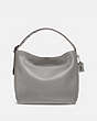 COACH®,BEDFORD HOBO,Leather,Large,Black Copper/Heather Grey,Front View