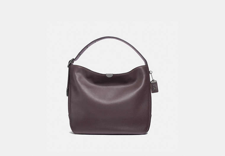 COACH®,BEDFORD HOBO,Leather,Large,Black Copper/Oxblood,Front View