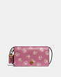 COACH®,DINKY WITH GLITTER ROSE PRINT,Leather,Brass/Rose,Front View