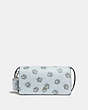 COACH®,DINKY WITH GLITTER ROSE PRINT,Leather,Silver/Sky,Front View