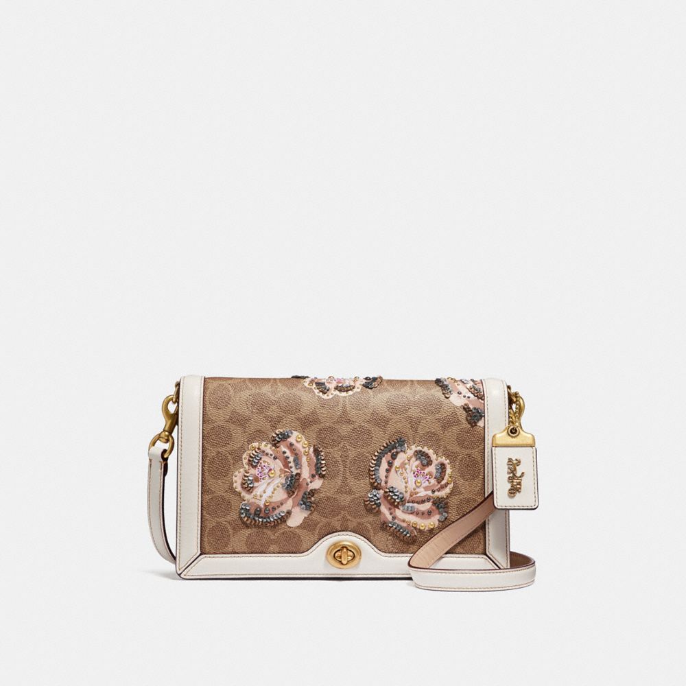 COACH Riley Crossbody In Embellished Signature Rose Print