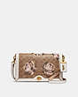 COACH®,RILEY CROSSBODY IN EMBELLISHED SIGNATURE ROSE PRINT,Coated Canvas,Small,Brass/Chalk,Front View