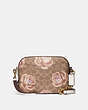 COACH®,CAMERA BAG IN SIGNATURE ROSE PRINT,pvc,Small,Brass/Tan/Chalk,Front View