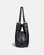COACH®,EDIE SHOULDER BAG 31 IN SIGNATURE CANVAS,pvc,Large,Charcoal/Midnight Navy/Light Gold,Angle View