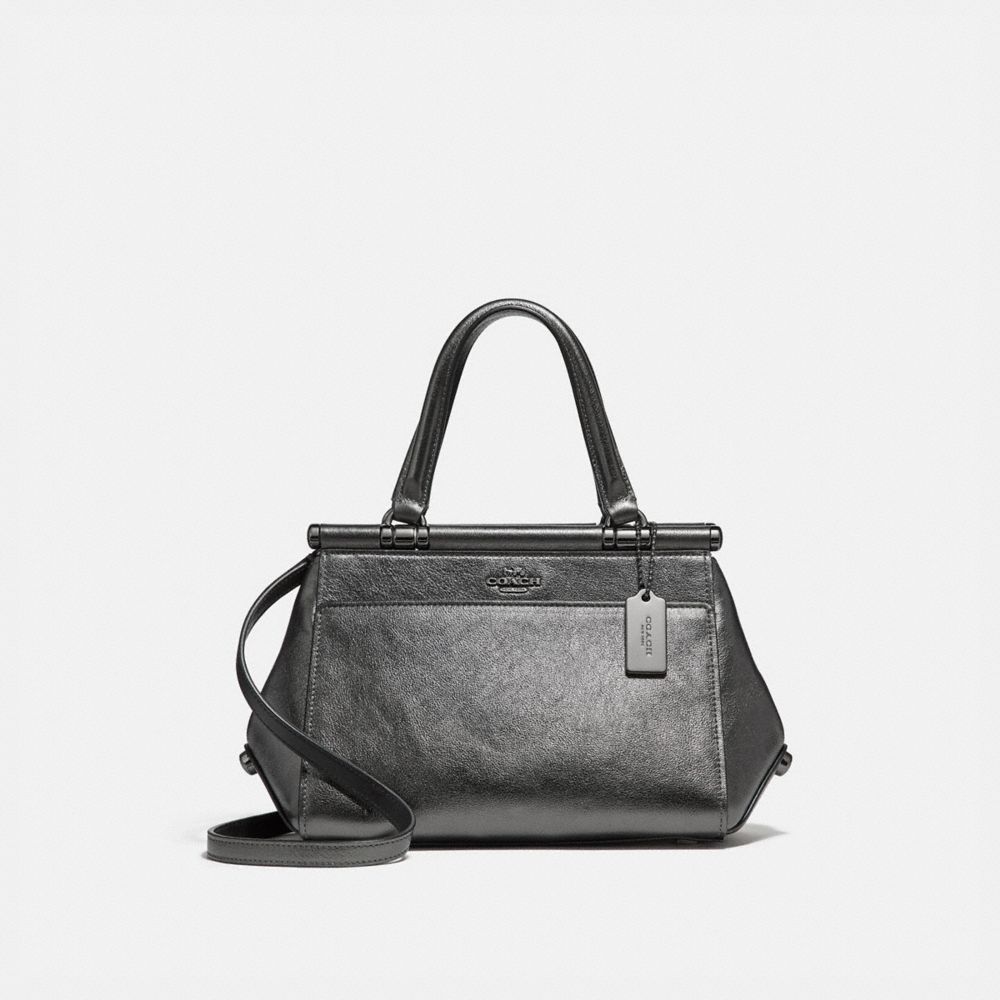 COACH®,GRACE BAG 20,Leather,Medium,Dark Gunmetal/Metallic Graphite,Front View