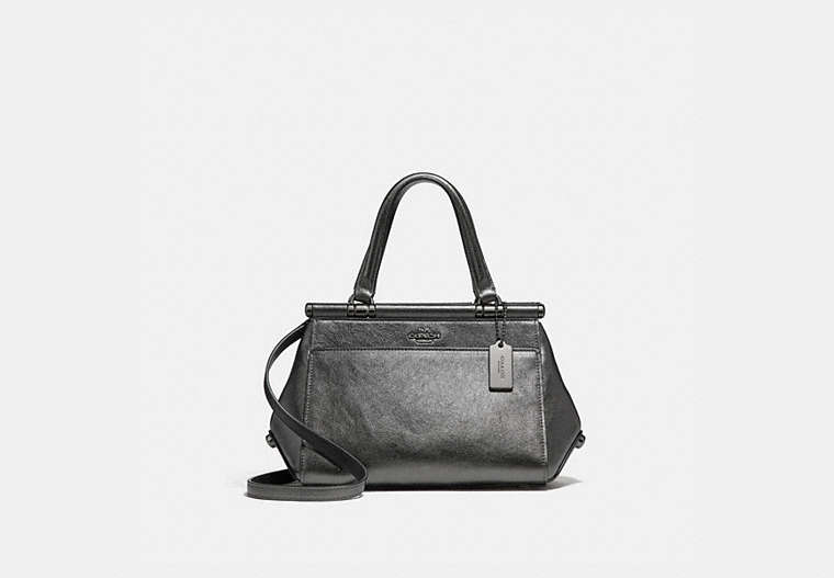 COACH®,GRACE BAG 20,Leather,Medium,Dark Gunmetal/Metallic Graphite,Front View