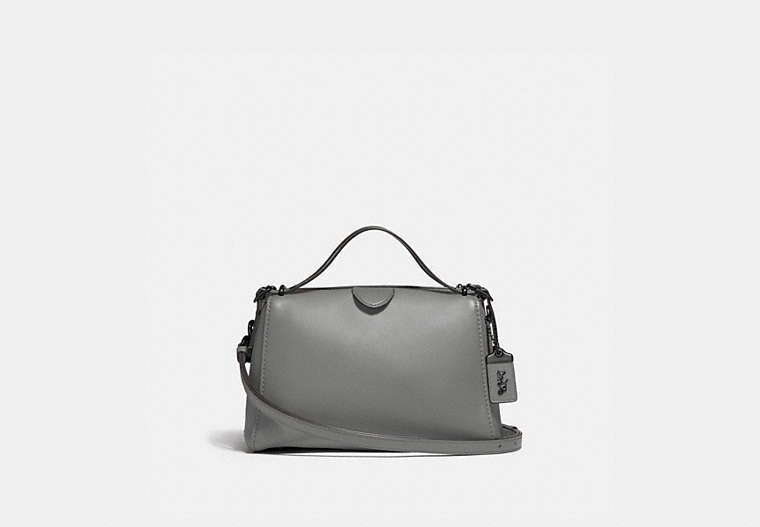 COACH®,LAURAL FRAME BAG,Leather,Black Copper/Heather Grey,Front View