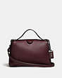 COACH®,LAURAL FRAME BAG,Leather,Black Copper/Oxblood,Front View