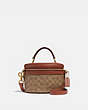 COACH®,TRAIL BAG IN SIGNATURE CANVAS,Coated Canvas,Small,Brass/Rust,Front View