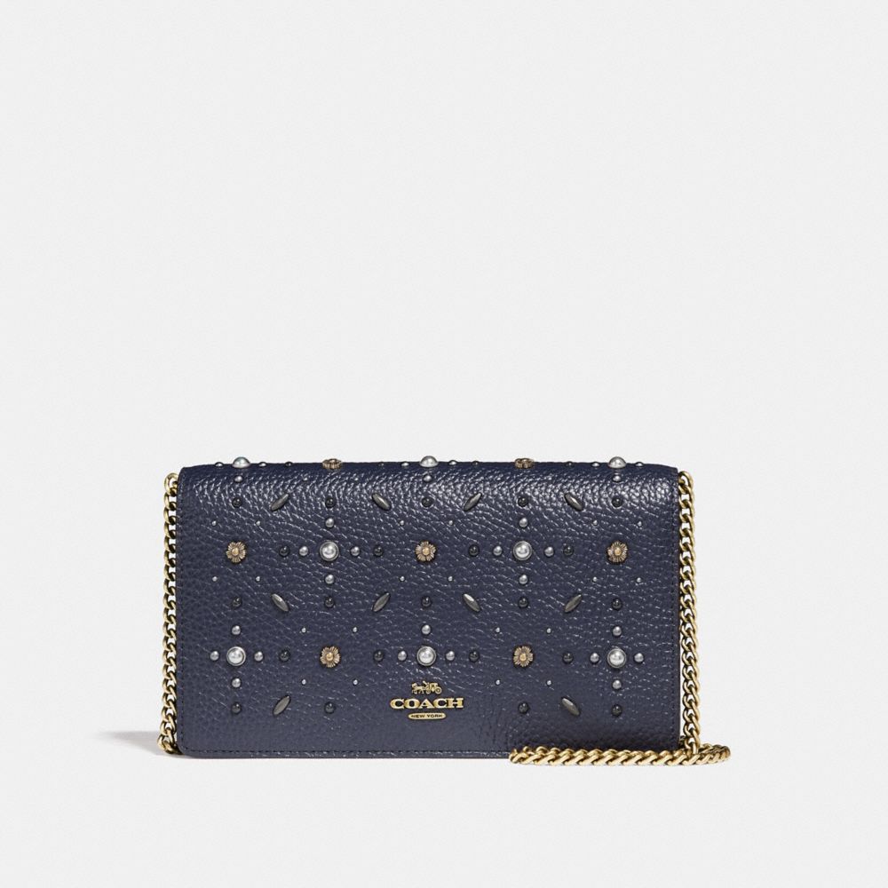 Coach callie foldover store chain clutch