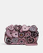 COACH®,HAYDEN FOLDOVER CROSSBODY CLUTCH WITH HEARTS,Leather,Mini,Black Copper/Dusty Rose,Front View