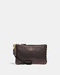 COACH®,SMALL WRISTLET WITH RIVETS,Leather,Brass/Oxblood,Front View