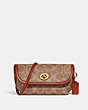COACH®,TURNLOCK FLARE BELT BAG IN SIGNATURE CANVAS,pvc,Brass/Tan/Rust,Front View