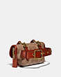 COACH®,TURNLOCK FLARE BELT BAG IN SIGNATURE CANVAS,pvc,Brass/Tan/Rust,Angle View