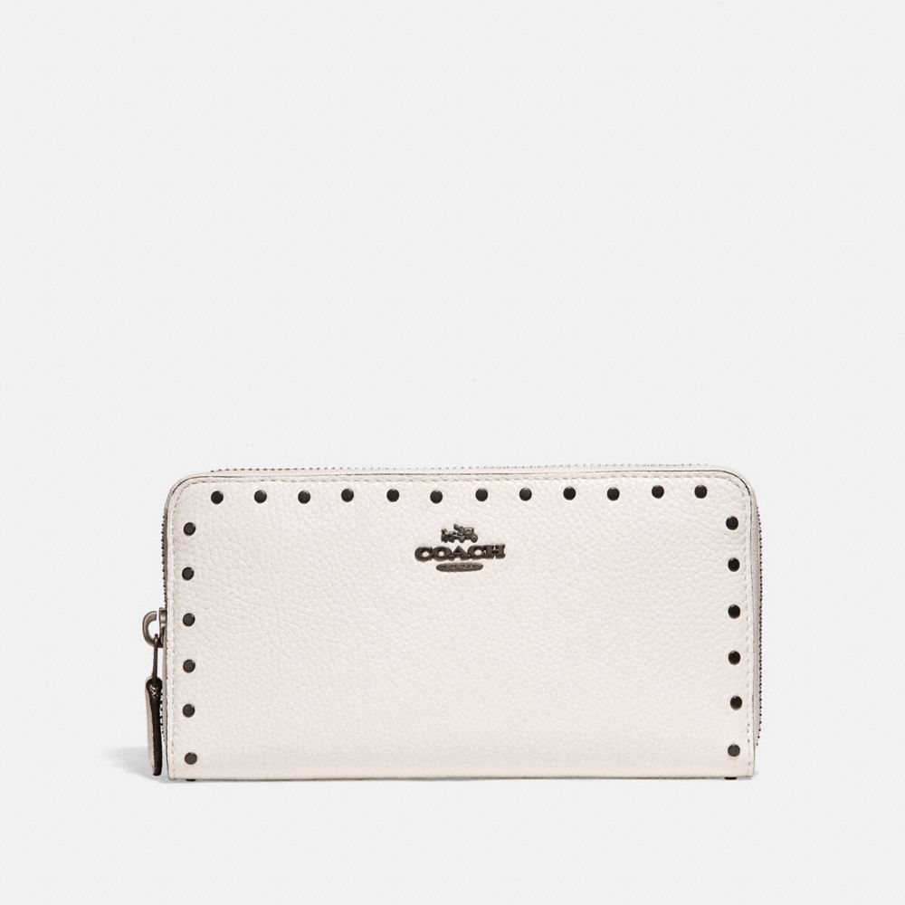 Coach accordion zip discount wallet in pebble leather