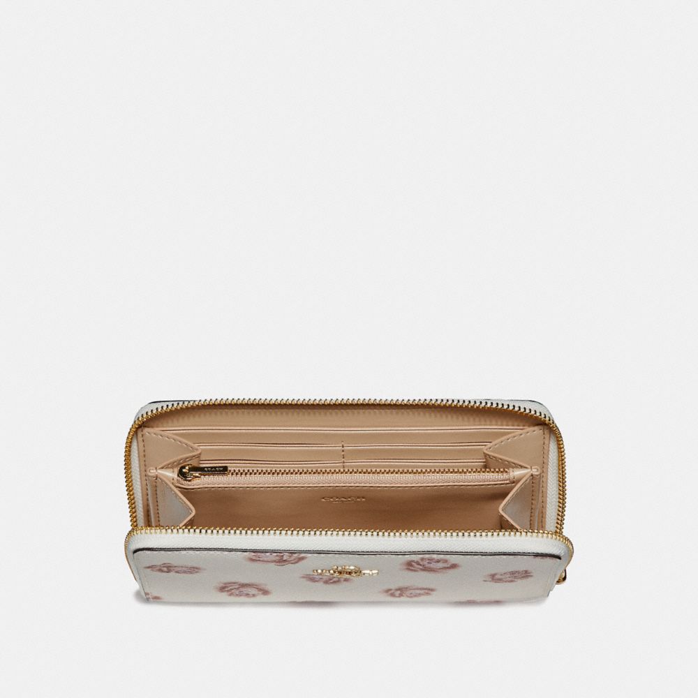 COACH® | Accordion Zip Wallet With Rose Print