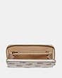 COACH®,ACCORDION ZIP WALLET WITH ROSE PRINT,pvc,Chalk Rose Print/Light Gold,Inside View,Top View