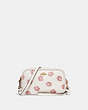 COACH®,SADIE CROSSBODY CLUTCH WITH ROSE PRINT,pvc,Chalk Rose Print/Light Gold,Front View