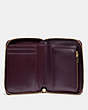 COACH®,SMALL ZIP AROUND WALLET,Leather,Light Gold/Plum,Inside View,Top View