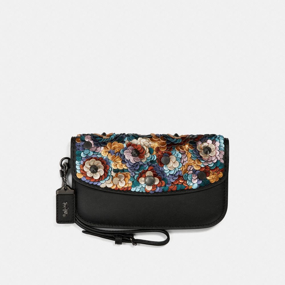 Clutch With Leather Sequin