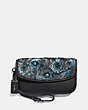 COACH®,CLUTCH WITH LEATHER SEQUIN,Leather,Blue Multi/Black Copper,Front View