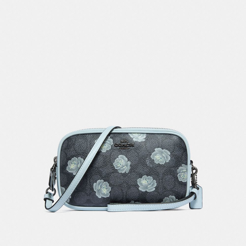 Sadie Crossbody Clutch In Signature Rose Print COACH