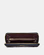 COACH®,ACCORDION ZIP WALLET,Leather,Mini,Light Gold/Midnight Navy,Inside View,Top View