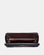 COACH®,ACCORDION ZIP WALLET,Leather,Mini,Light Gold/Black,Inside View,Top View