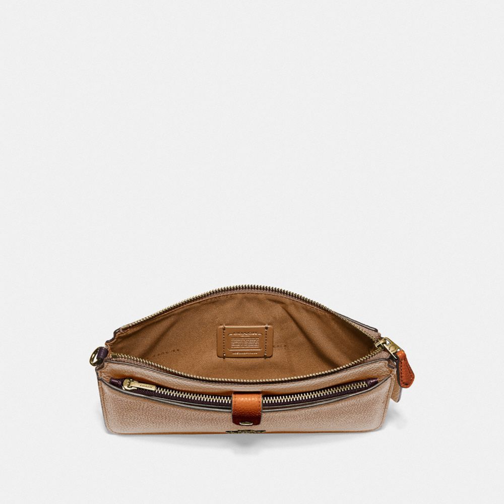 COACH®,NOA POP-UP MESSENGER IN COLORBLOCK,Leather,Mini,Brass/Taupe Ginger Multi,Inside View,Top View