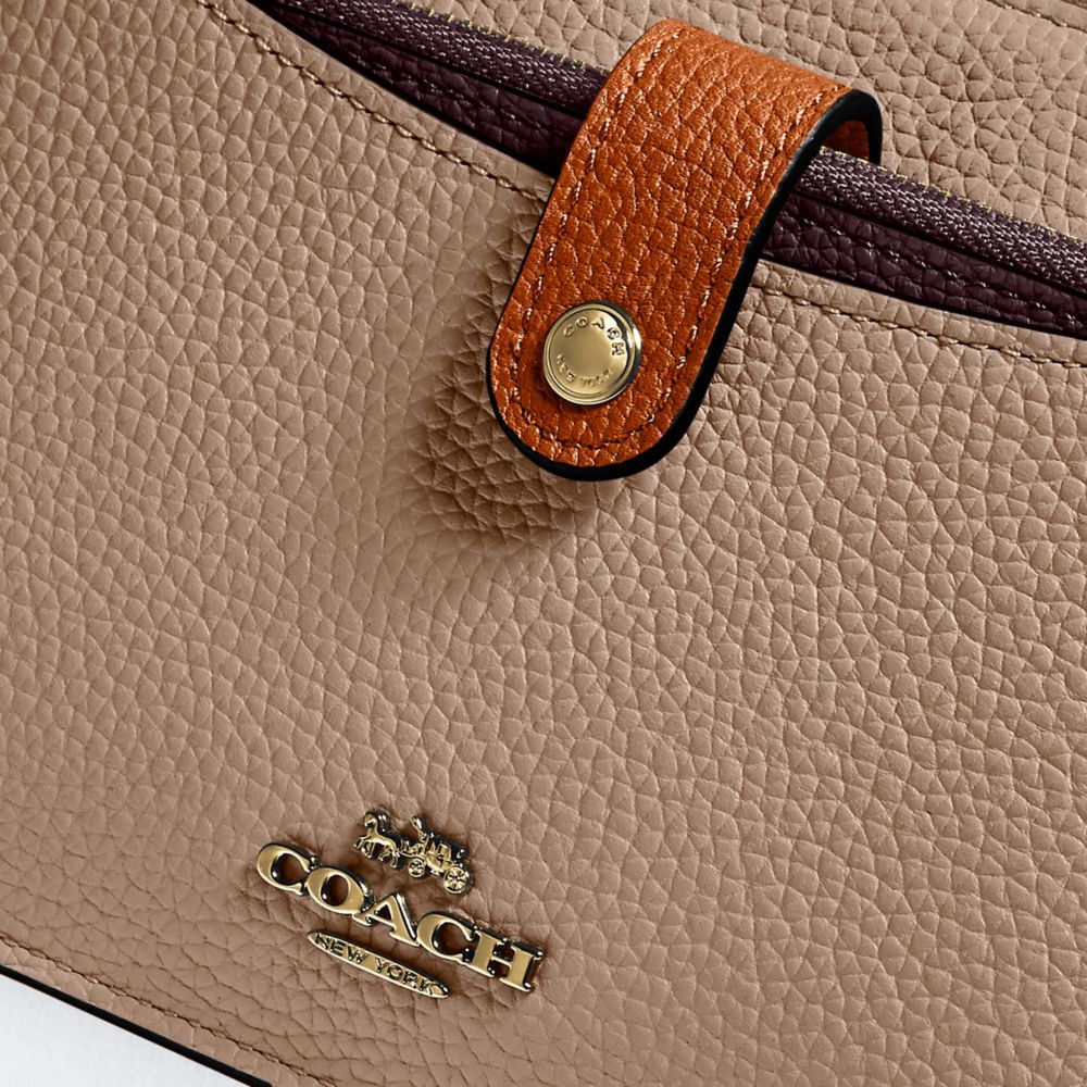 COACH®,NOA POP-UP MESSENGER IN COLORBLOCK,Leather,Mini,Brass/Taupe Ginger Multi,Closer View