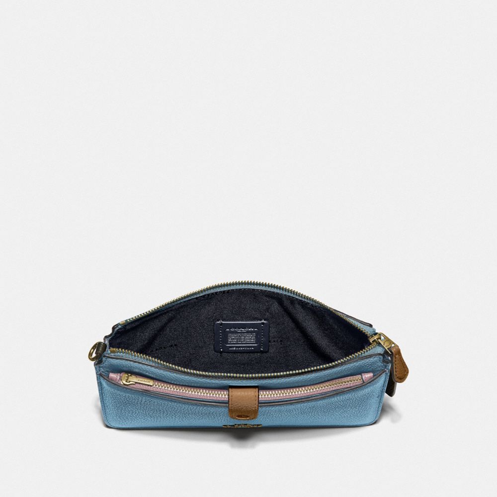 COACH®,NOA POP-UP MESSENGER IN COLORBLOCK,Leather,Mini,Brass/Pacific Blue Multi,Inside View,Top View