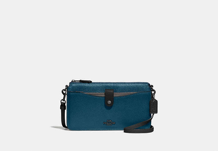 COACH®,NOA POP-UP MESSENGER IN COLORBLOCK,Leather,Mini,Peacock Multi/Pewter,Front View