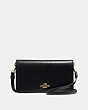 COACH®,SLIM PHONE CROSSBODY,Leather,Light Gold/Black,Front View