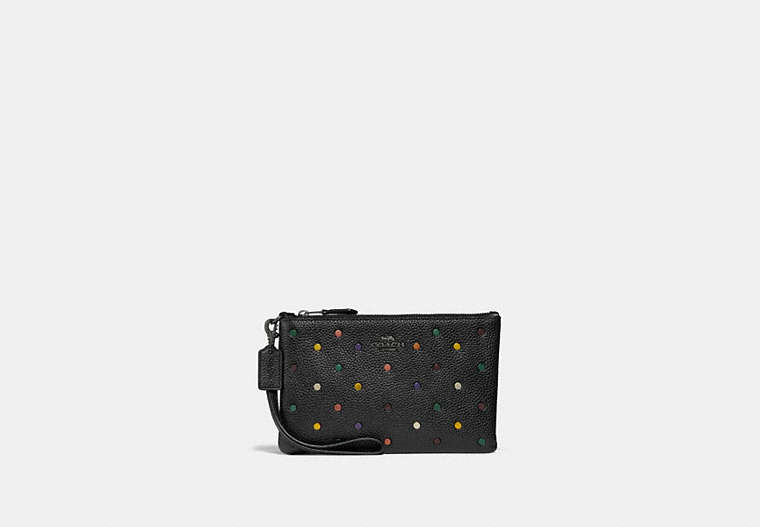 Small Wristlet With Rainbow Rivets
