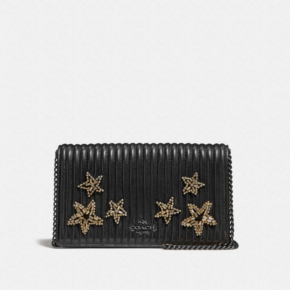 Coach foldover store chain clutch