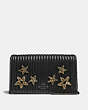 Callie Foldover Chain Clutch With Quilting And Crystal Embellishment