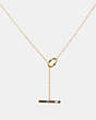 COACH®,LEGACY RAINBOW HORIZONTAL BAR DROP NECKLACE,Metal,Gold/Legacy Multi,Front View