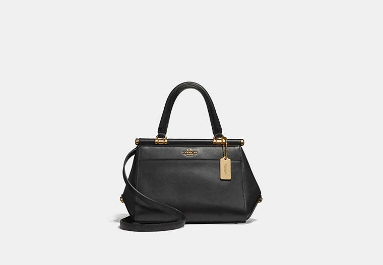 COACH®,GRACE BAG 20,Leather,Medium,Light Gold/Black,Front View