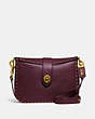 COACH®,PAGE 27 WITH RIVETS,Leather,Small,Brass/Oxblood,Front View