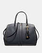 COACH®,COOPER CARRYALL WITH RIVETS,Leather,Large,Brass/Midnight Navy,Front View